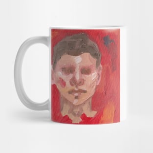 Red Portrait - This is Fine - Oil Painting Mug